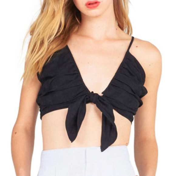 Kendall & Kylie Other - SOLD! Kendall + Kylie Tie Front Cami Black
